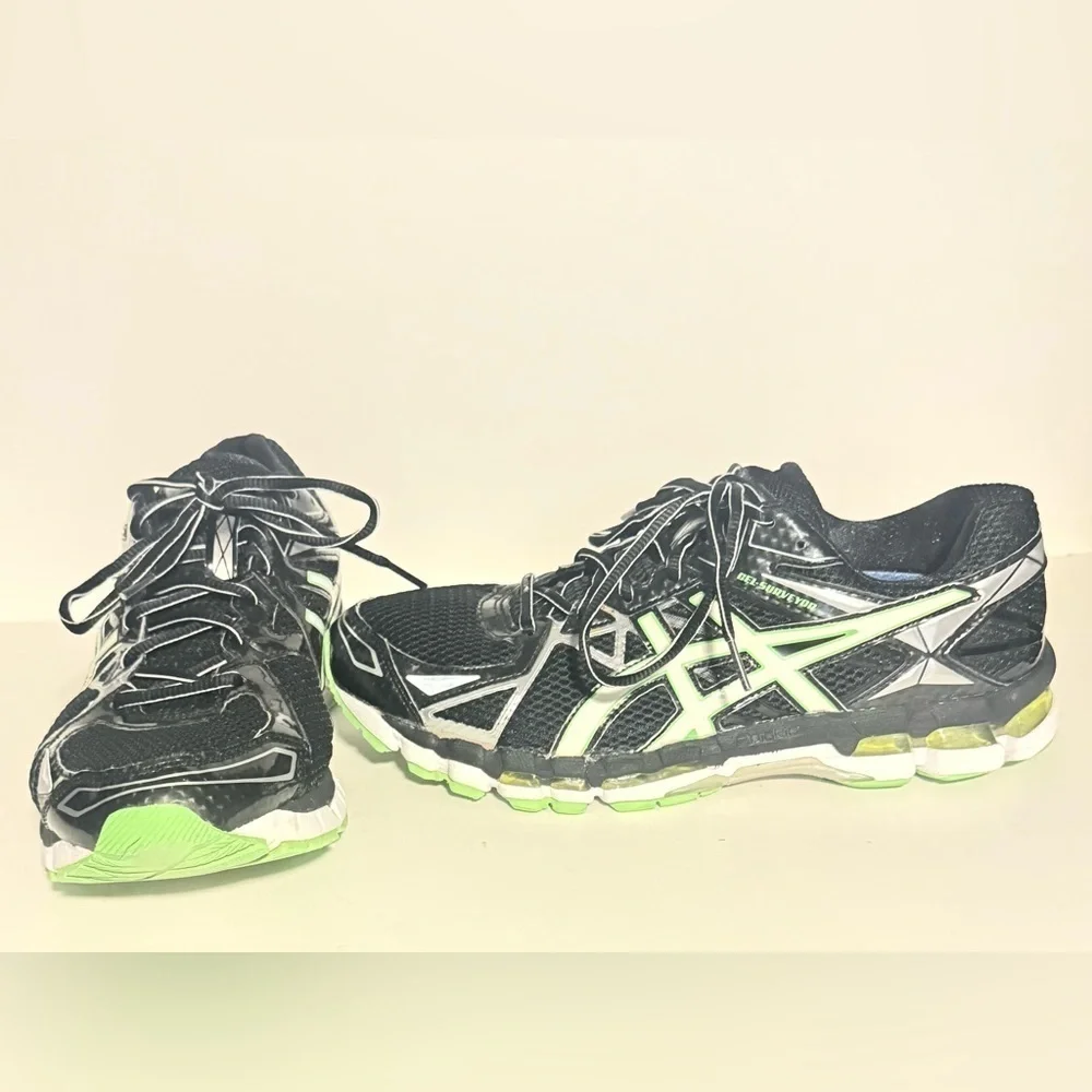 Asics Gel Surveyor T514N Black Green Running Shoes Jogging Active